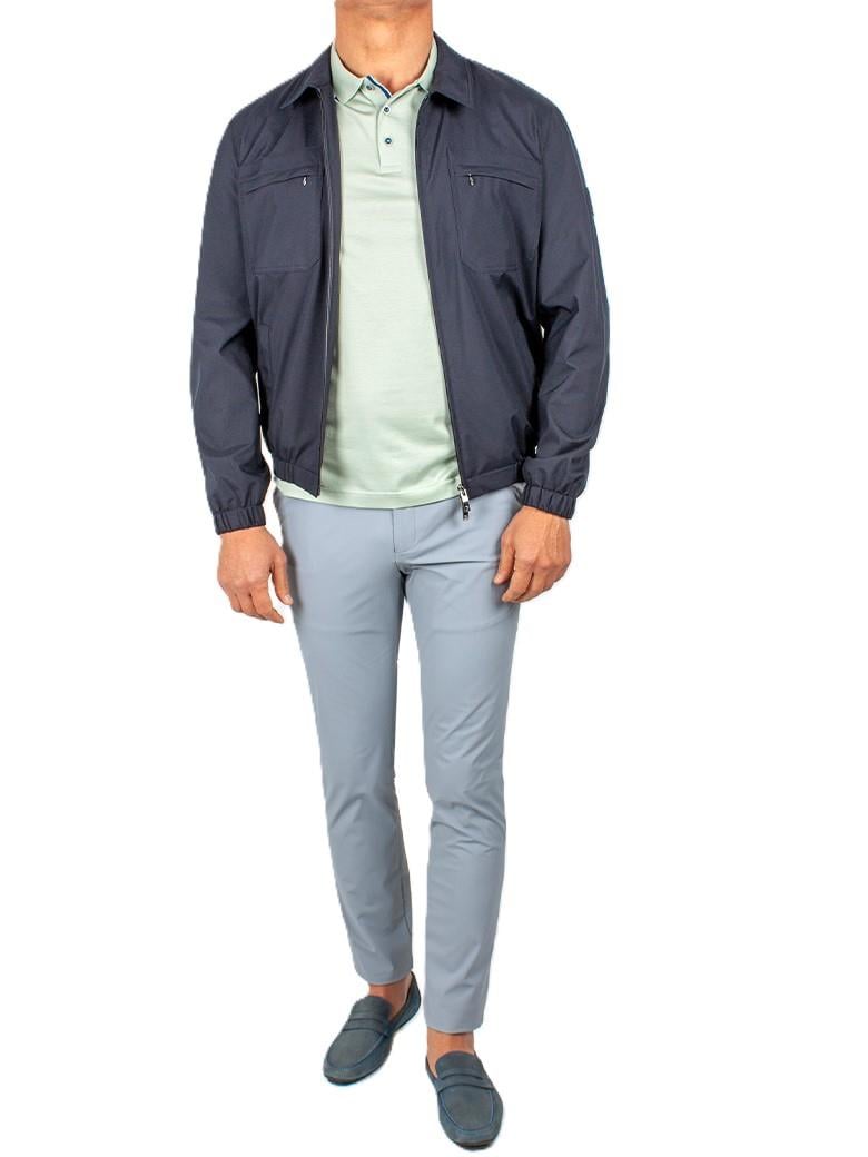 Gömlek Yaka Cep Fermuarlı Rüzgar Geçirmez İçi Pamuklu Lacivert Yazlık Mont