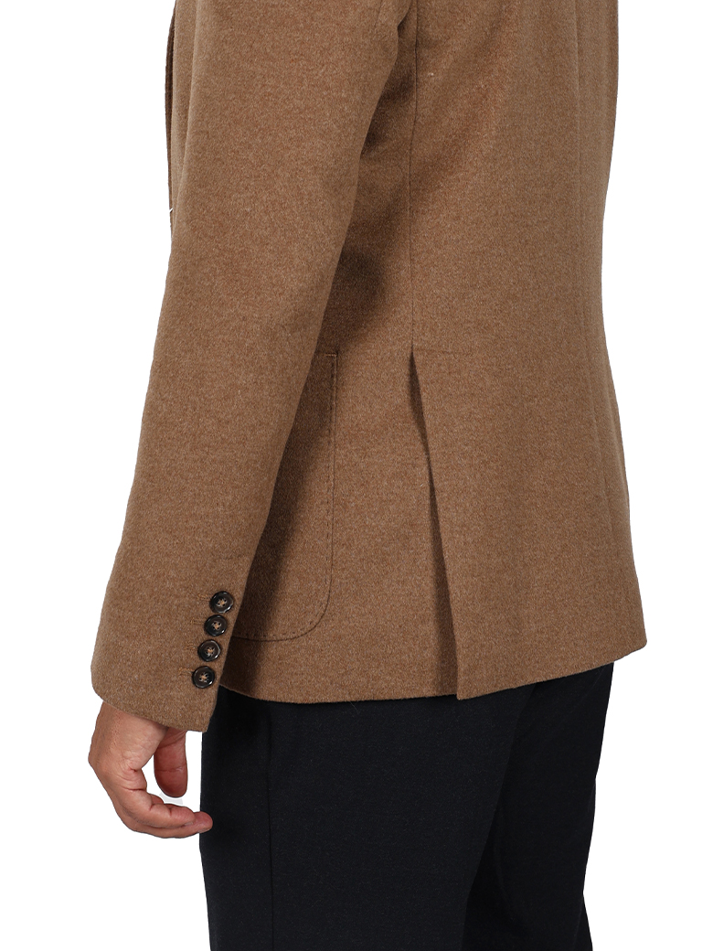 İtalyan Kesim Camel Blazer Yün Ceket