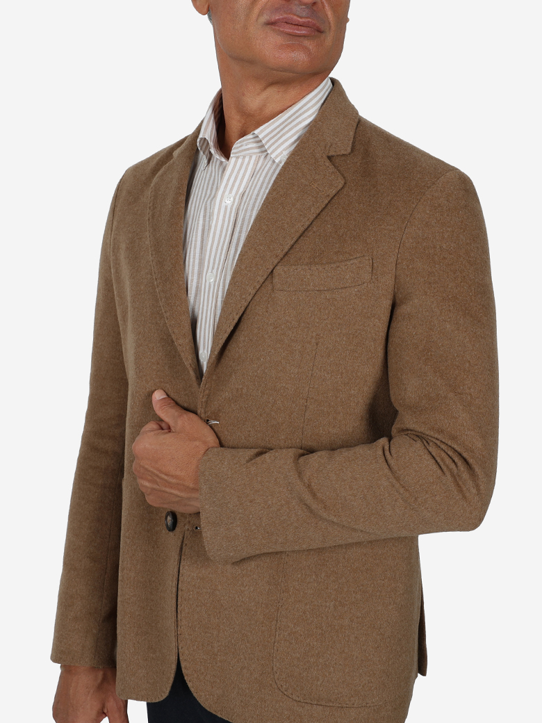 İtalyan Kesim Camel Blazer Yün Ceket