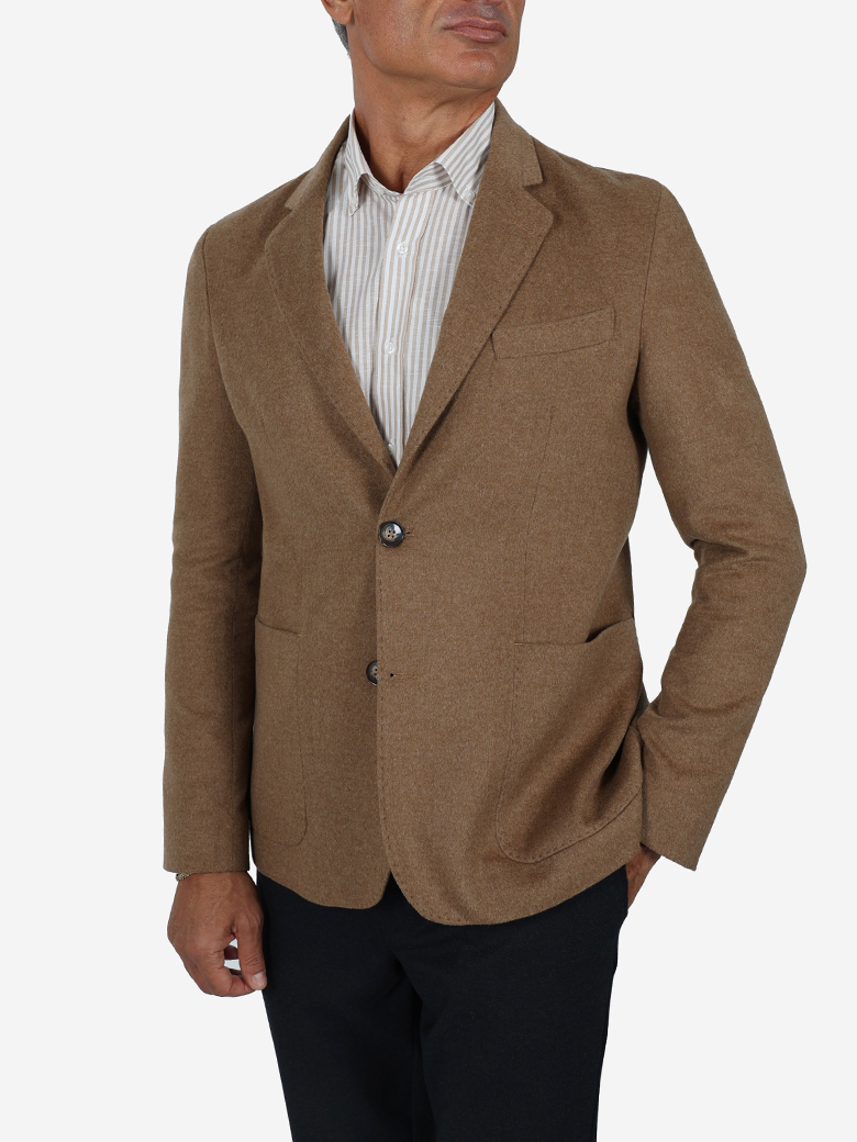 İtalyan Kesim Camel Blazer Yün Ceket