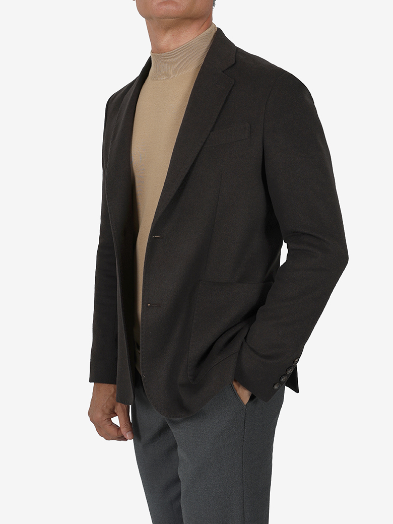 İtalyan Kesim Kahve Blazer Yün Ceket