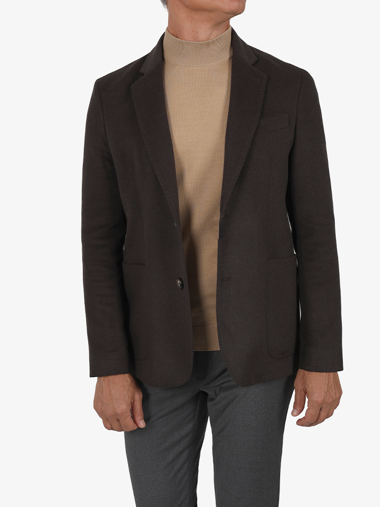 İtalyan Kesim Kahve Blazer Yün Ceket