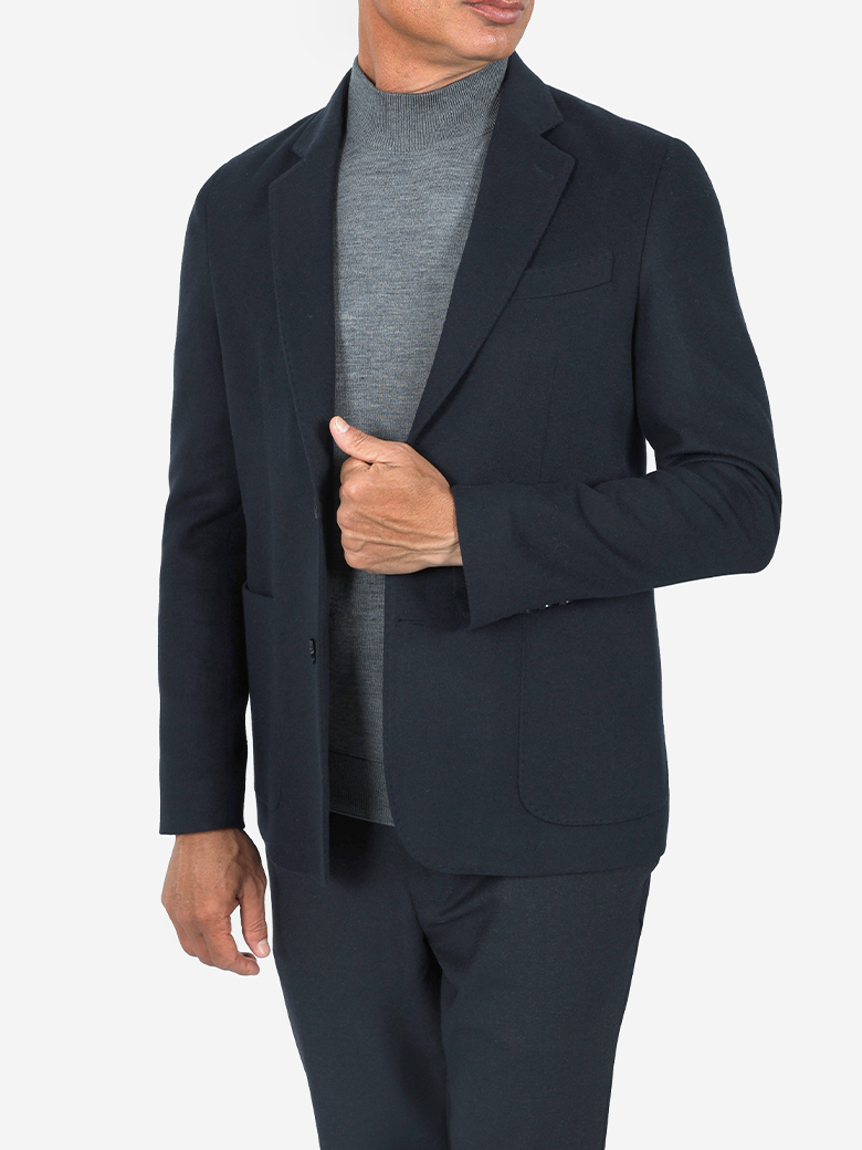 İtalyan Kesim Lacivert Blazer Yün Ceket