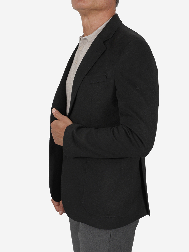İtalyan Kesim Siyah Blazer Yün Ceket