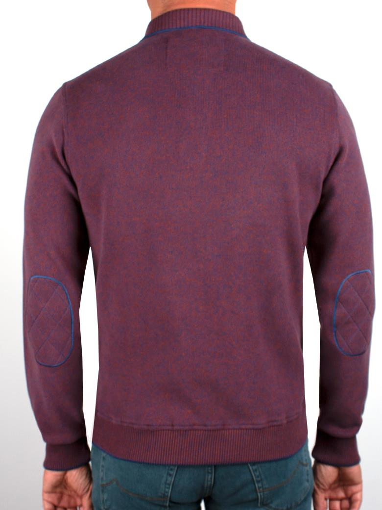 Polo Yaka Bordo Pamuk Sweatshirt
