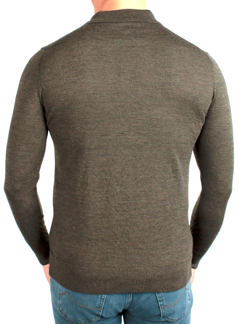 Polo Yaka Haki Melanj Yün Kazak