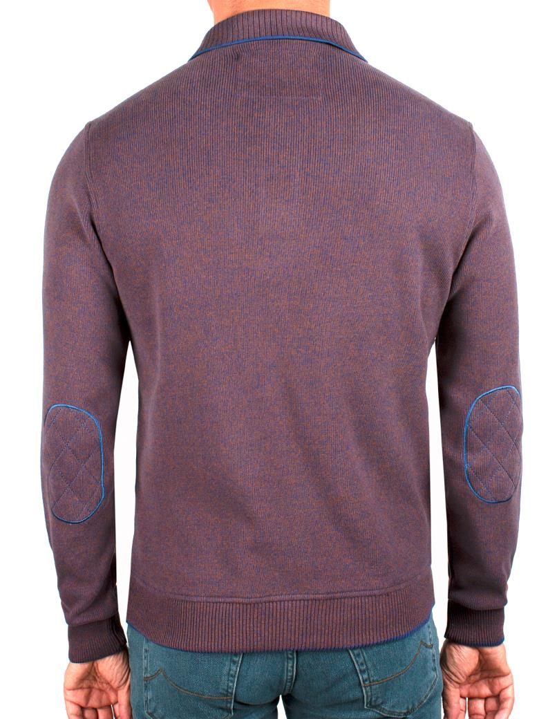 Polo Yaka Kahve Pamuk Sweatshirt