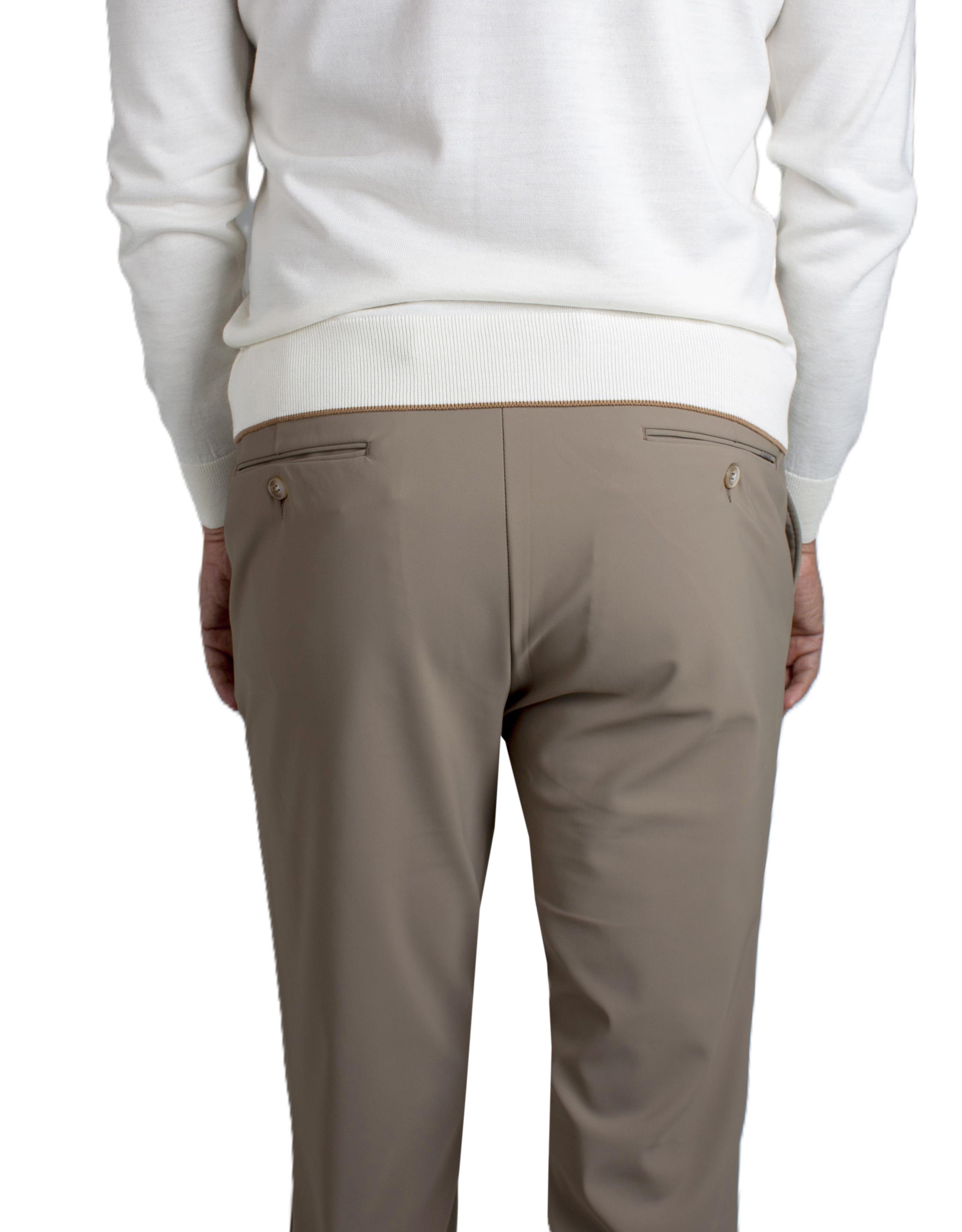 Regular Fit Belden Bağlamalı Bej Jogger Pantolon