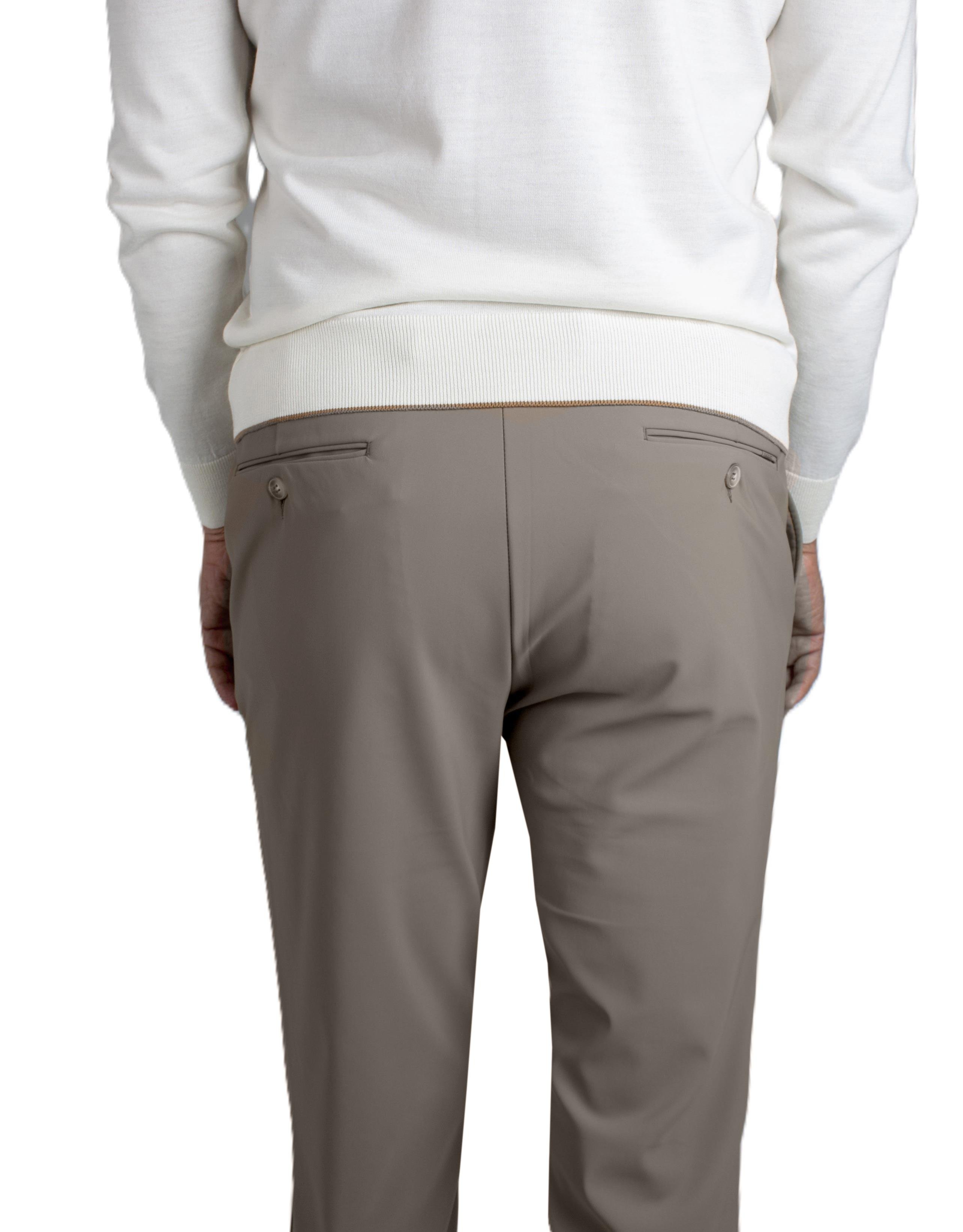 Regular Fit Belden Bağlamalı Koyu Bej Jogger Pantolon