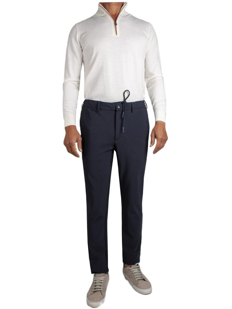Regular Fit Belden Bağlamalı Lacivert Jogger Pantolon