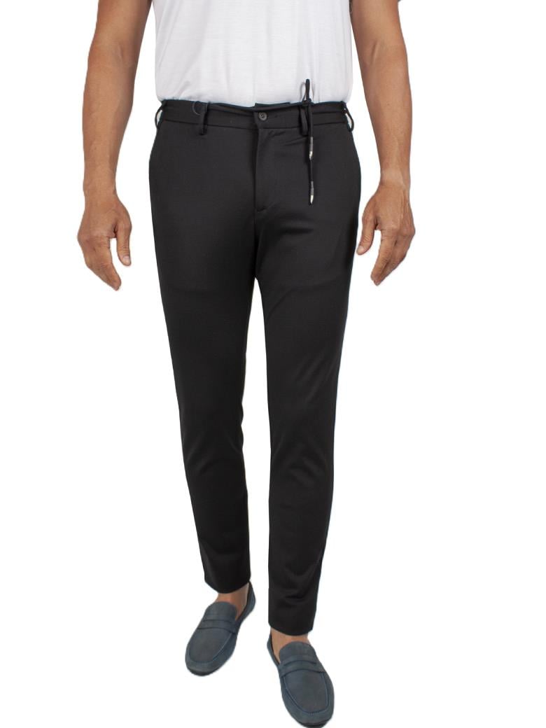 Regular Fit Beli Bağlamalı Rayon Karışımlı Esnek Siyah Jogger Pantolon