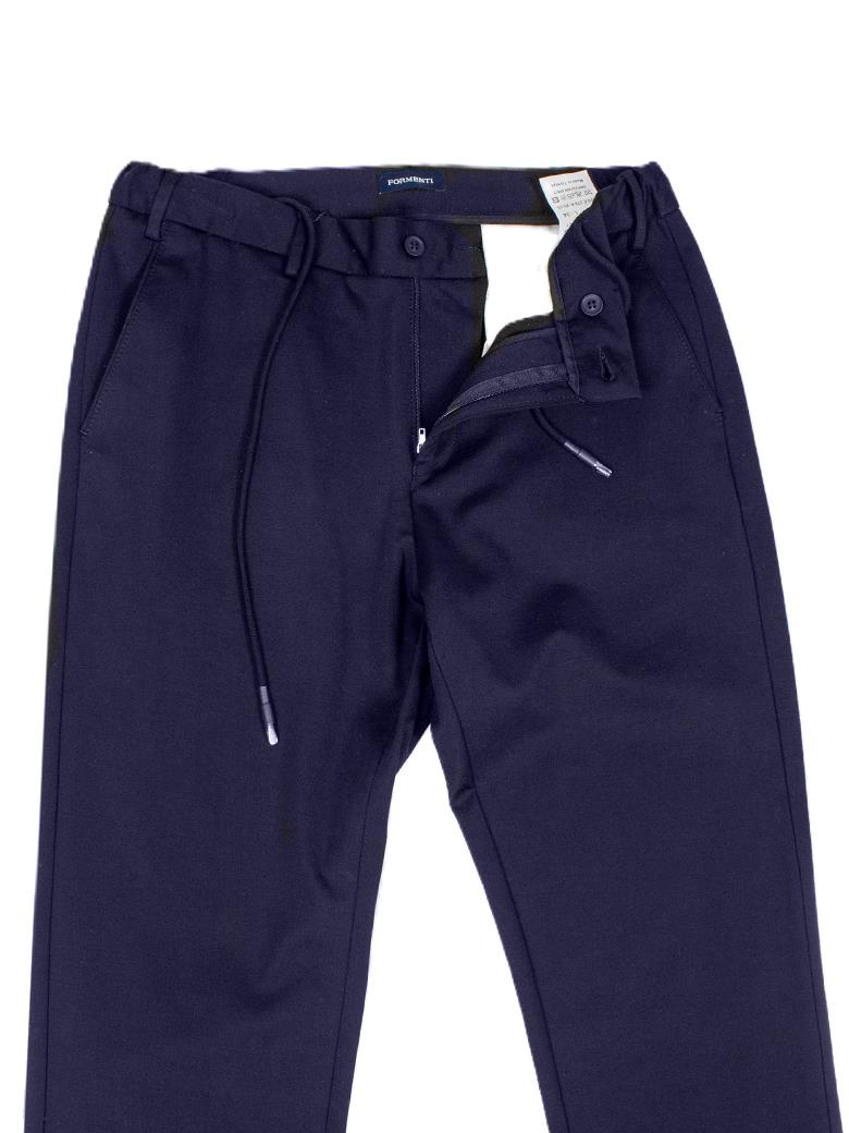 Regular Fit Beli Bağlamalı Rayon Karışımlı Esnek Lacivert Jogger Pantolon