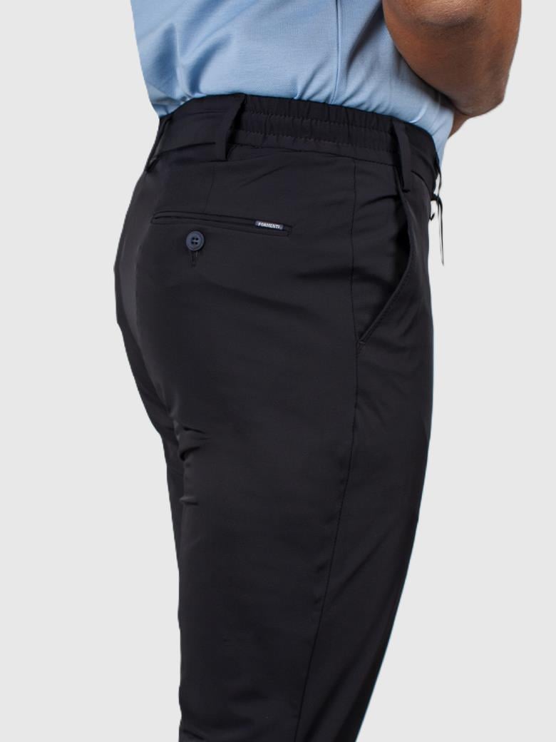 Regular Fit Beli Bağlamalı Yan Cepli Esnek Siyah Jogger Pantolon
