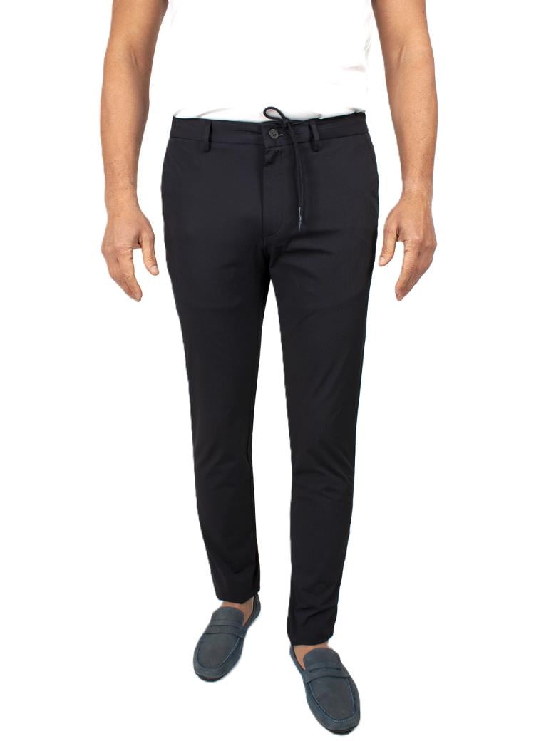 Regular Fit Beli Bağlamalı Yan Cepli Esnek Fitilli Lacivert Jogger Pantolon
