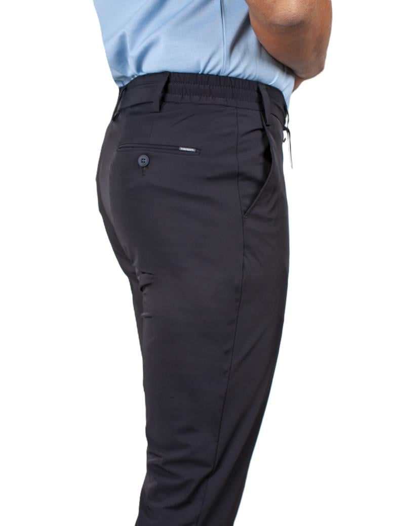 Regular Fit Beli Bağlamalı Yan Cepli Esnek Lacivert Jogger Pantolon