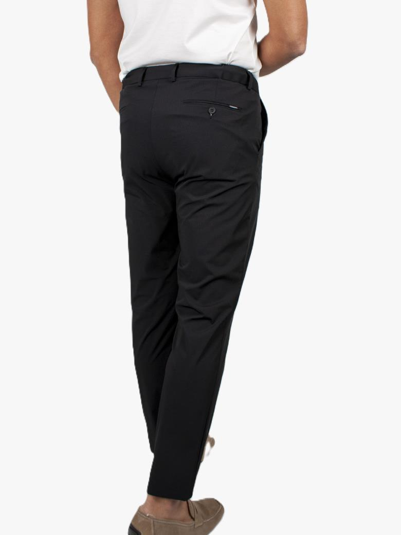 Regular Fit Beli Bağlamalı Yan Cepli Esnek Kendinden Fitilli Siyah Jogger Pantolon