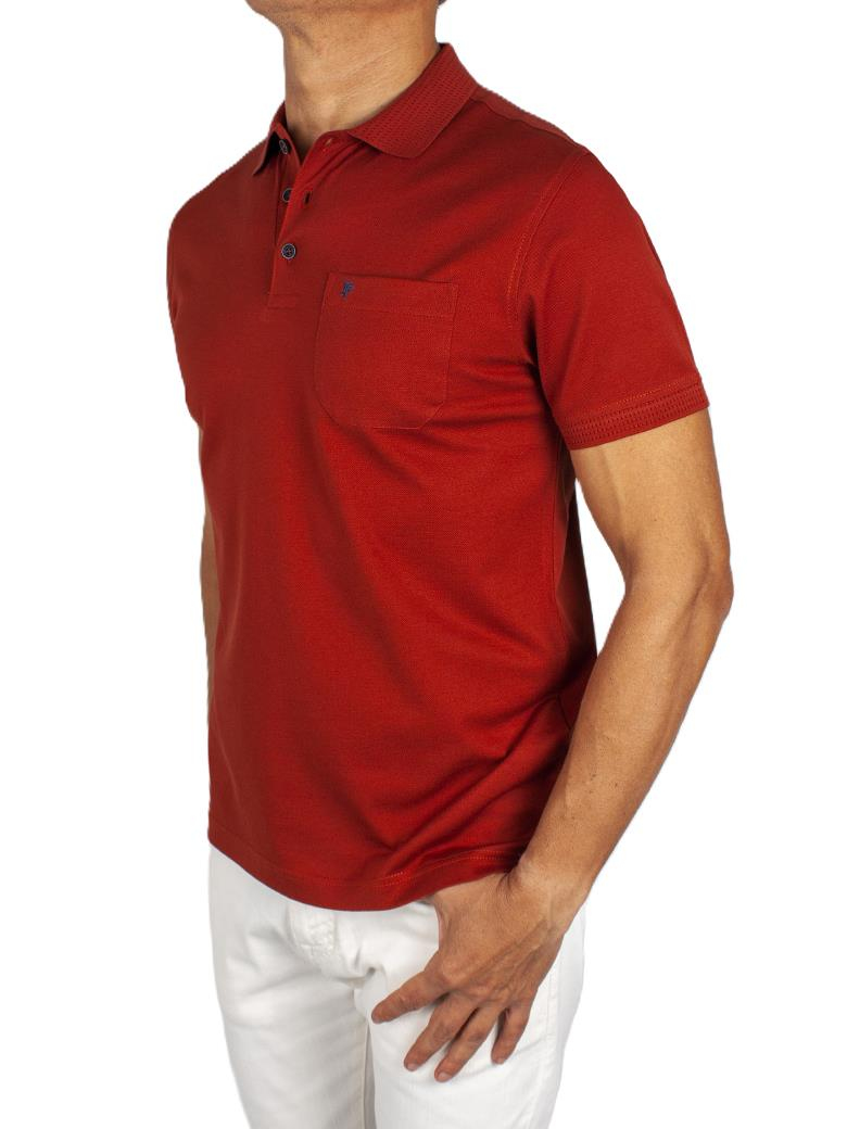 Regular Fit Cepli Merserize %100 Pamuk Kiremit Polo Yaka Tişört