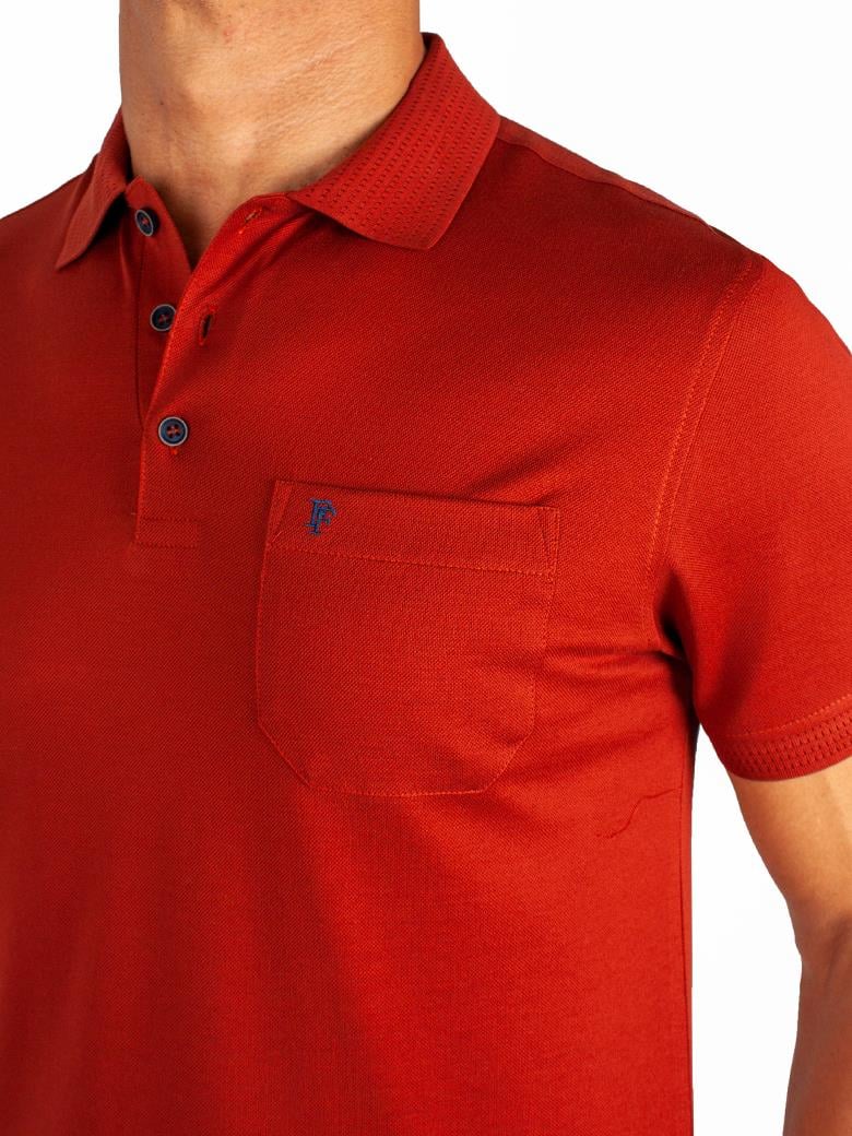 Regular Fit Cepli Merserize %100 Pamuk Kiremit Polo Yaka Tişört