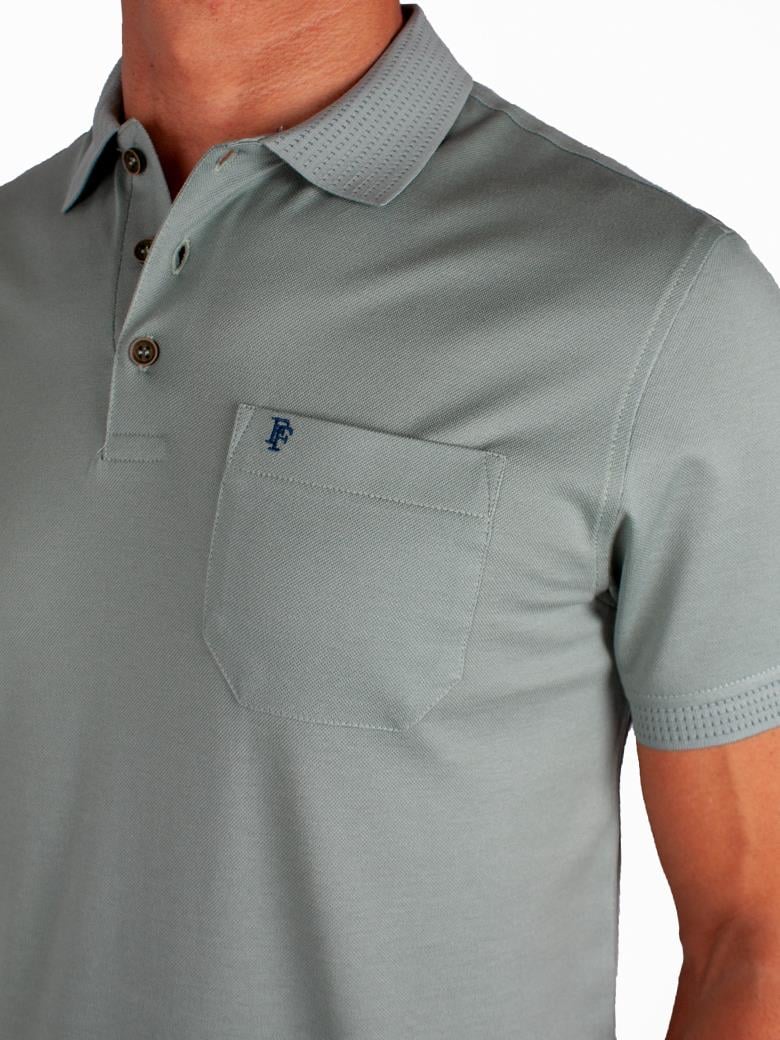Regular Fit Cepli Merserize %100 Pamuk Açık Yeşil Polo Yaka Tişört