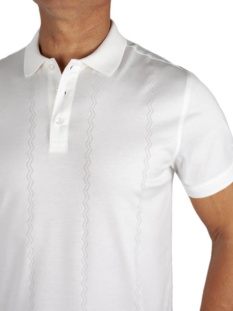 Regular Fit Desenli Merserize %100 Pamuk Ekru Polo Tişört