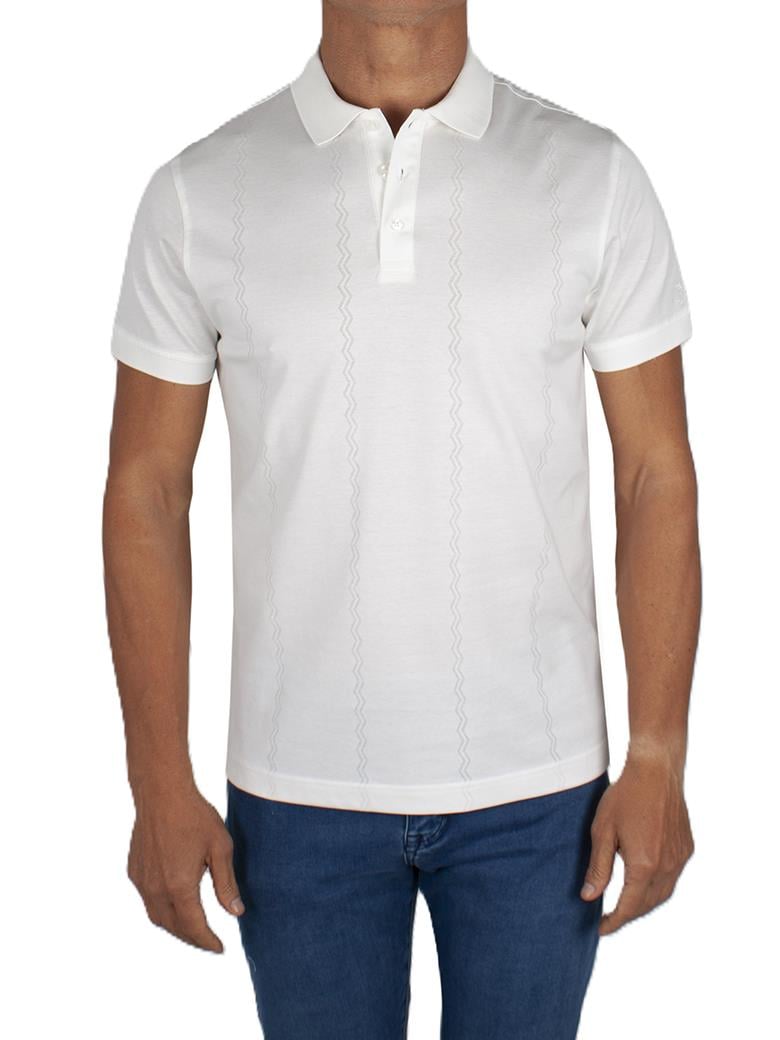 Regular Fit Desenli Merserize %100 Pamuk Ekru Polo Tişört