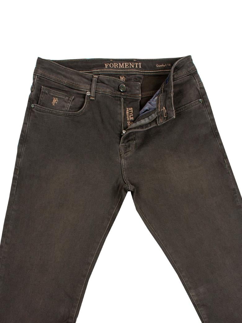 Regular Fit Kahve Pamuklu Likralı Kot Pantolon