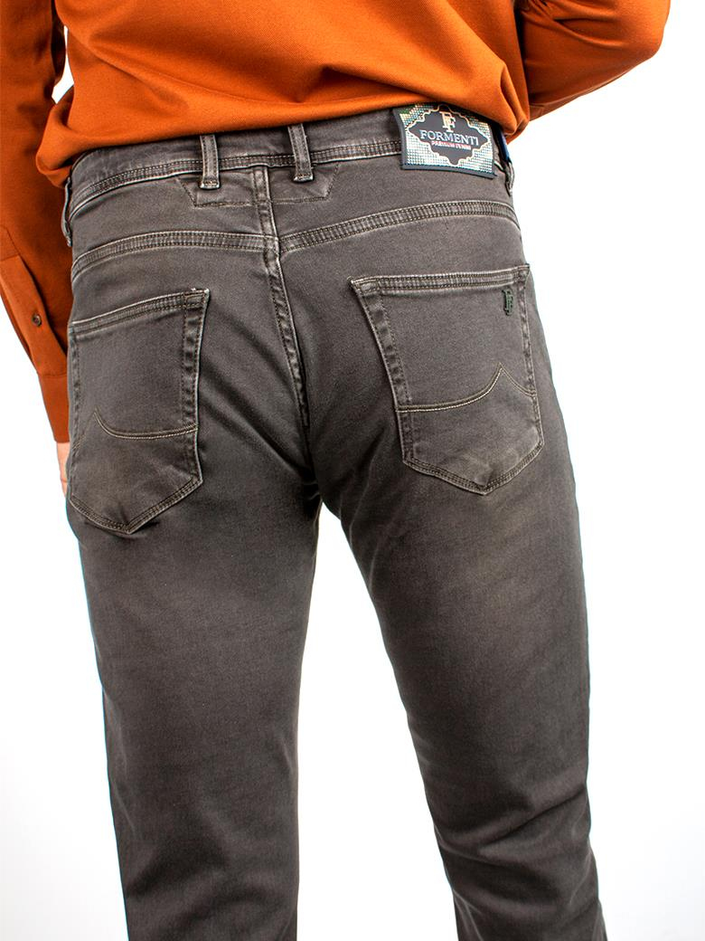 Regular Fit Kahverengi Pamuklu Likralı Kot Pantolon