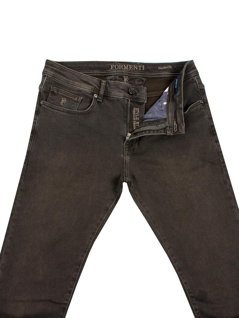Regular Fit Kahverengi Pamuklu Likralı Kot Pantolon