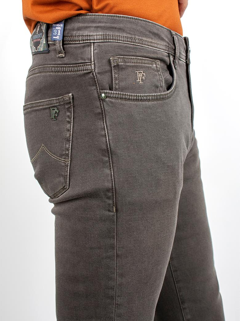 Regular Fit Kahverengi Pamuklu Likralı Kot Pantolon