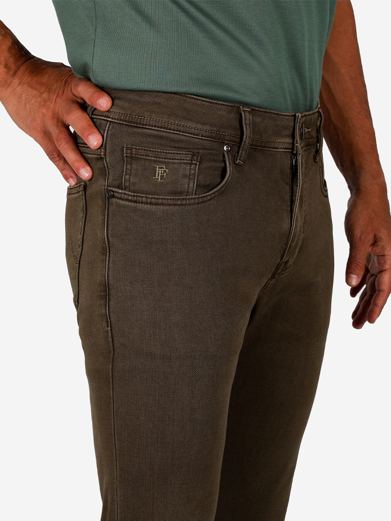 Regular Fit Likralı Bej Denim Kot Pantolon