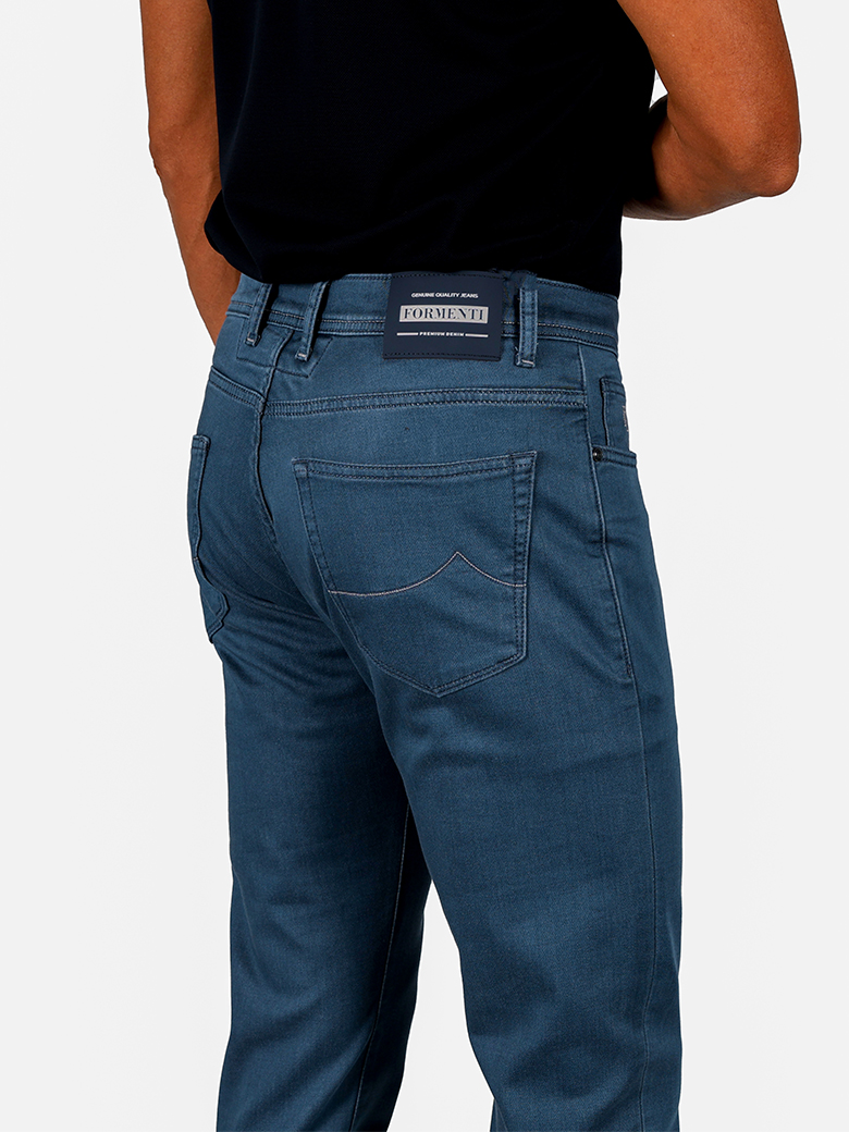 Regular Fit Likralı Gri Denim Kot Pantolon