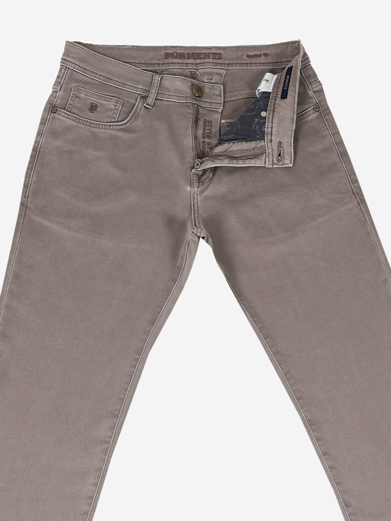 Regular Fit Likralı Gri Denim Kot Pantolon