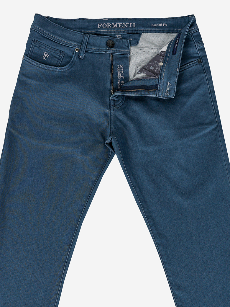Regular Fit Likralı Gri Denim Kot Pantolon