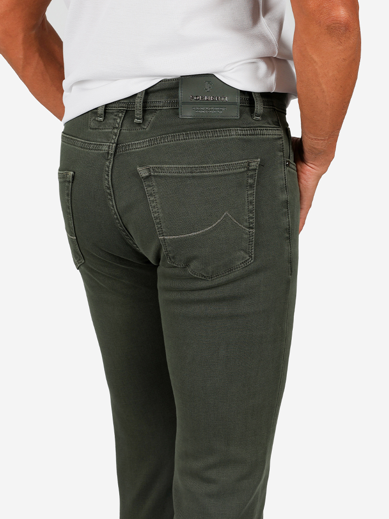 Regular Fit Likralı Haki Denim Kot Pantolon