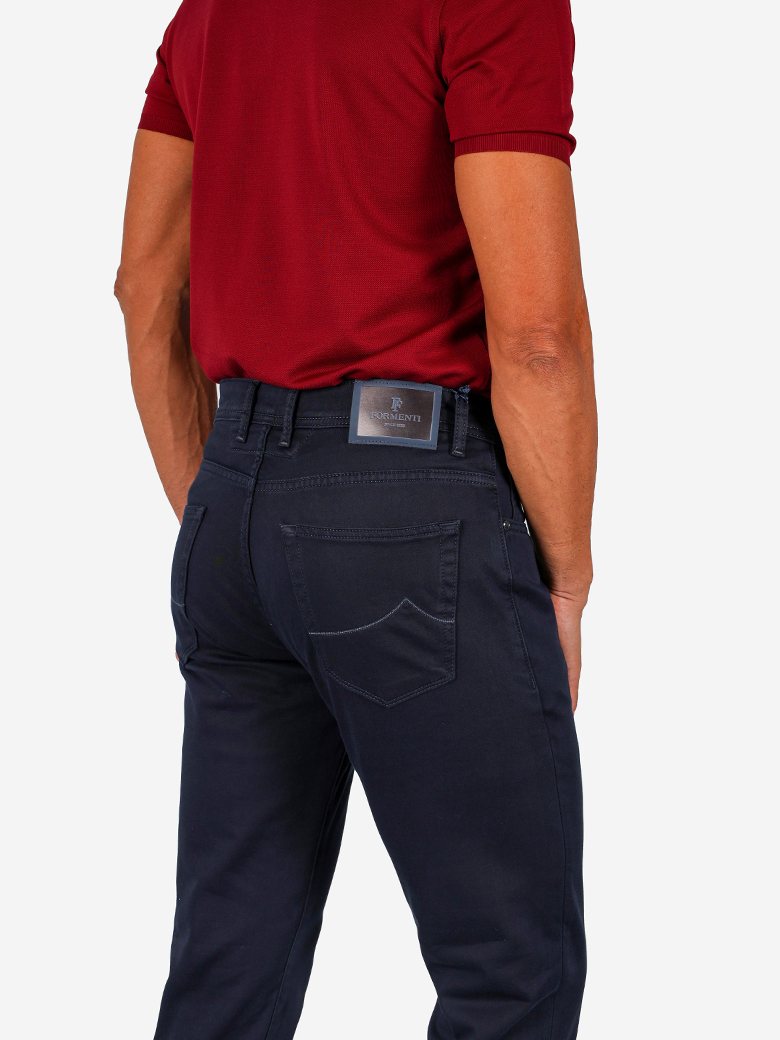 Regular Fit Likralı Lacivert Denim Kot Pantolon