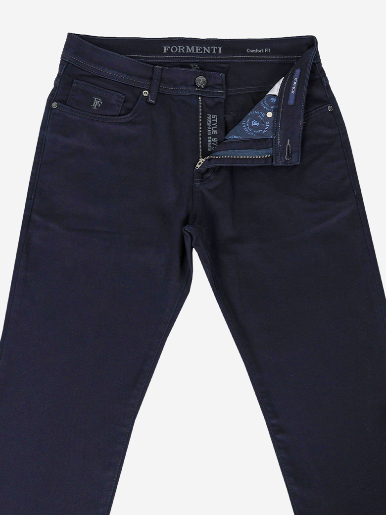 Regular Fit Likralı Lacivert Denim Kot Pantolon