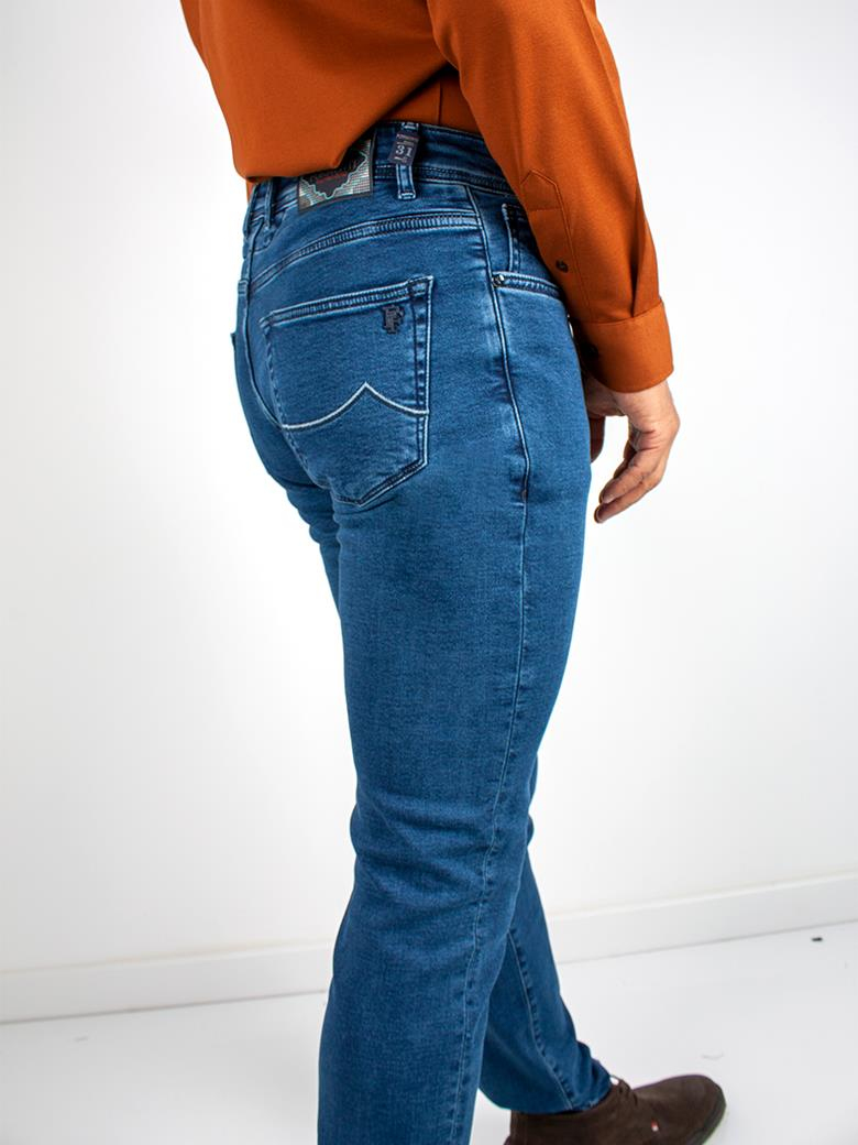 Regular Fit Mavi Pamuklu Likralı Kot Pantolon
