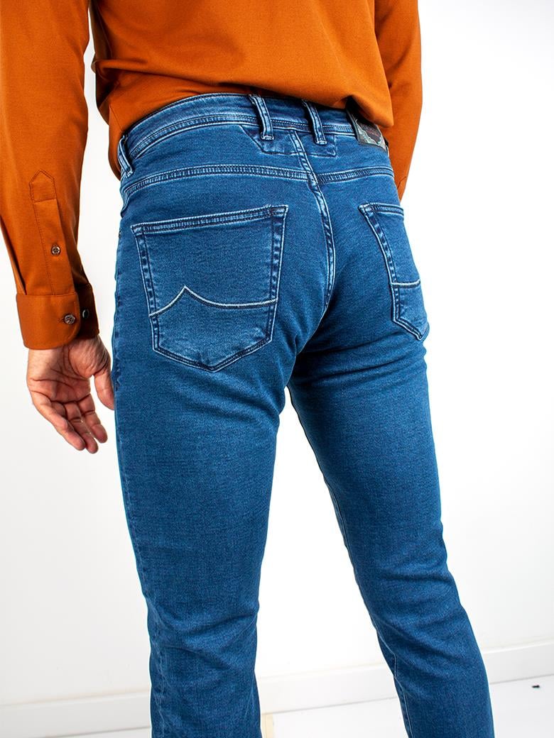 Regular Fit Mavi Pamuklu Likralı Kot Pantolon