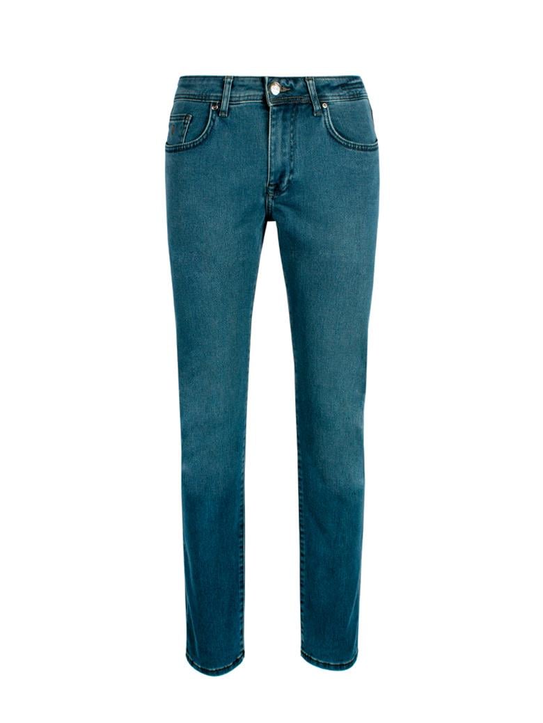 Regular Fit Mavi Pamuklu Likralı Kot Pantolon