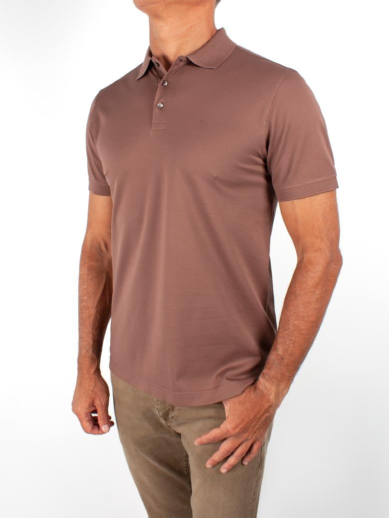 Regular Fit Merserize %100 Pamuk Açık Kahve Polo Yaka Tişört