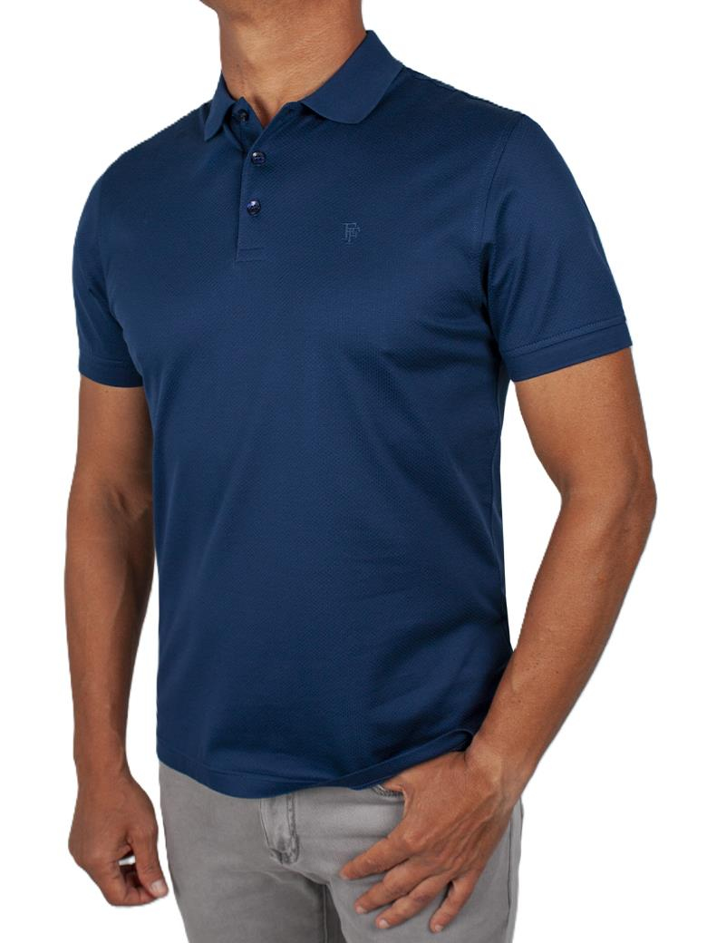 Regular Fit Merserize %100 Pamuk Açık Lacivert Polo Yaka Tişört