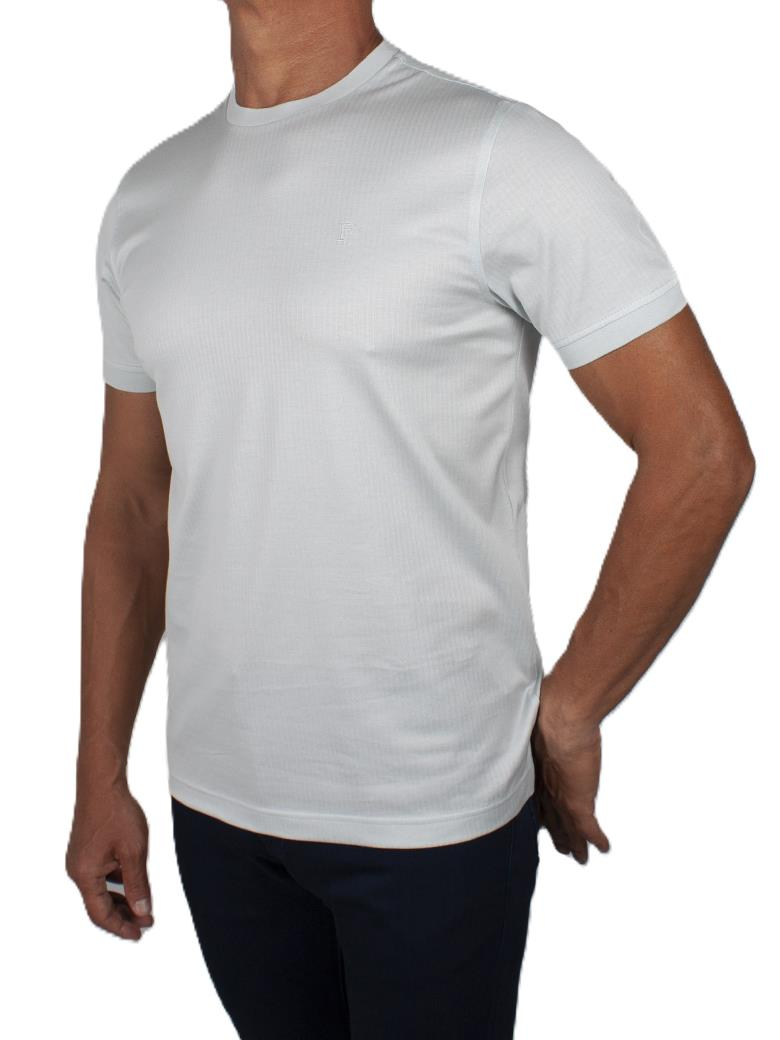 Regular Fit Merserize %100 Pamuk Açık Mavi Bisiklet Yaka Tişört