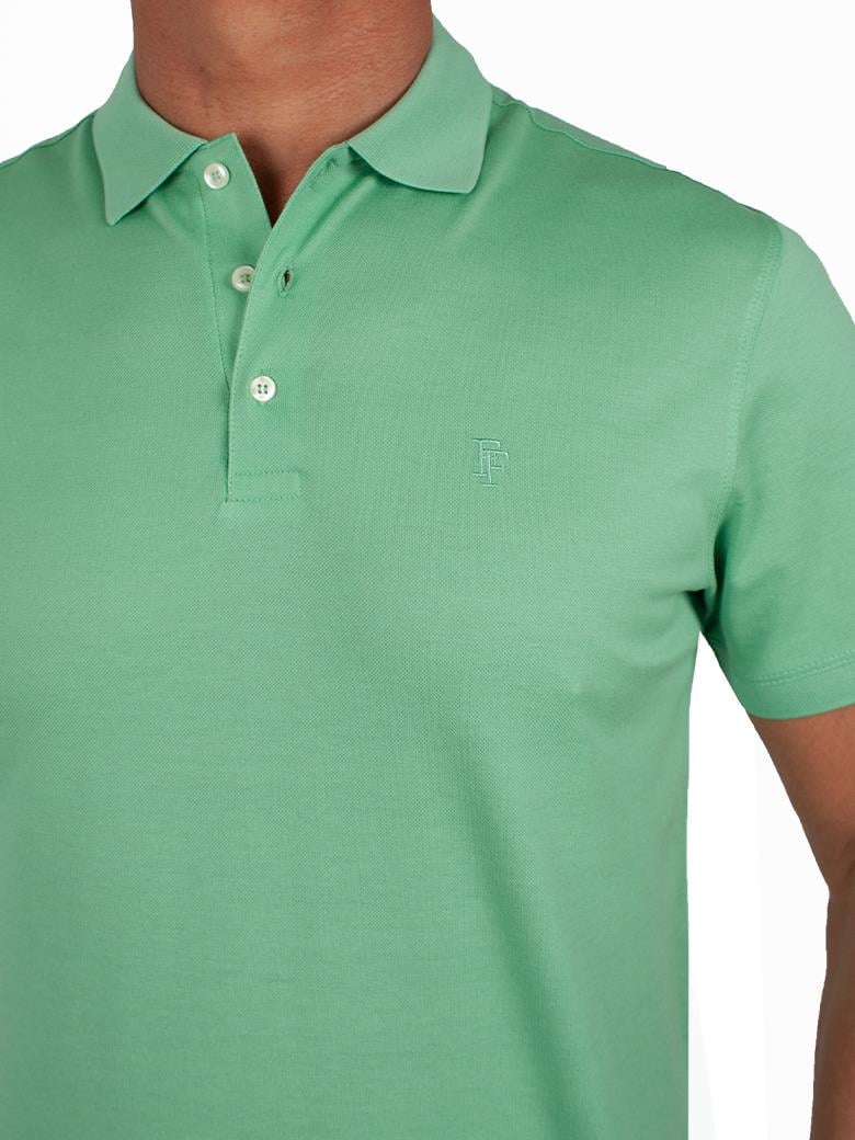 Regular Fit Merserize %100 Pamuk Açık Yeşil Polo Yaka Tişört