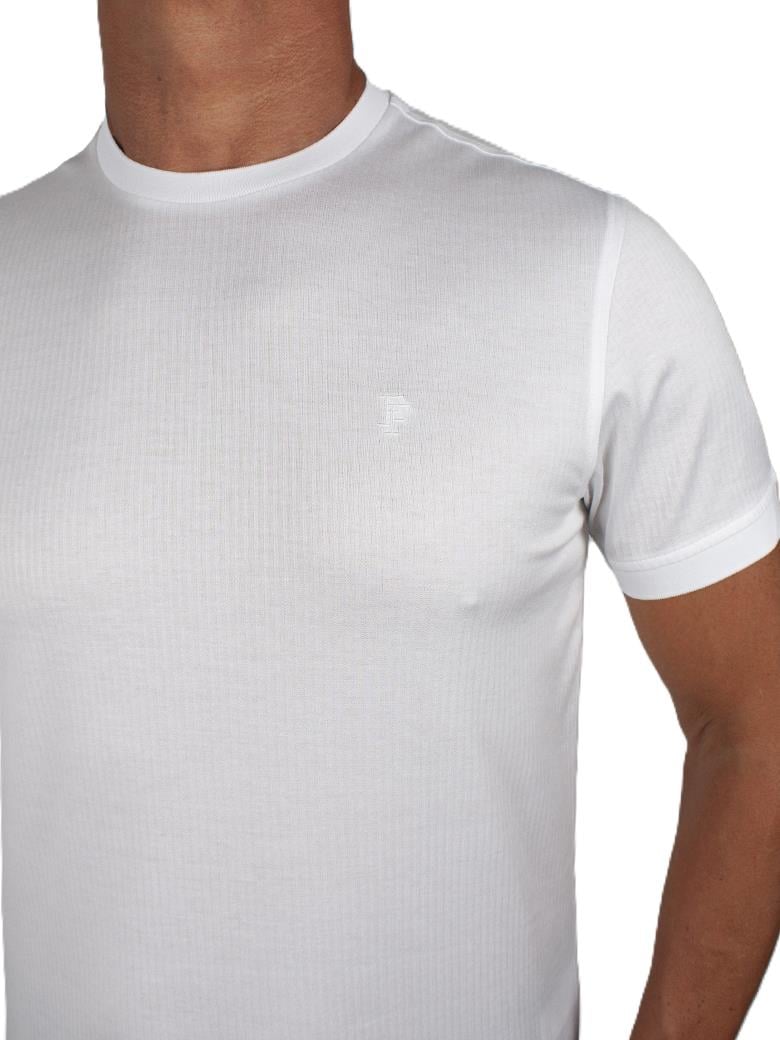 Regular Fit Merserize %100 Pamuk Beyaz Bisiklet Yaka Tişört