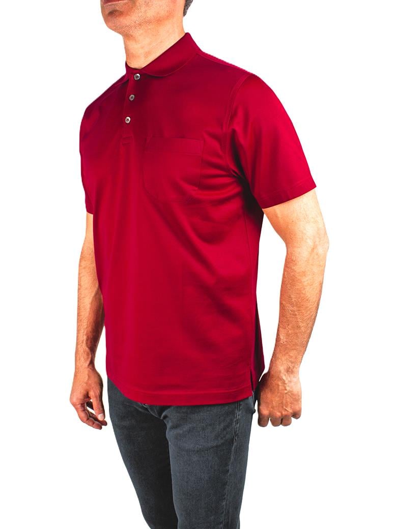Regular Fit Merserize %100 Pamuk Cepli Bordo Polo Yaka Tişört