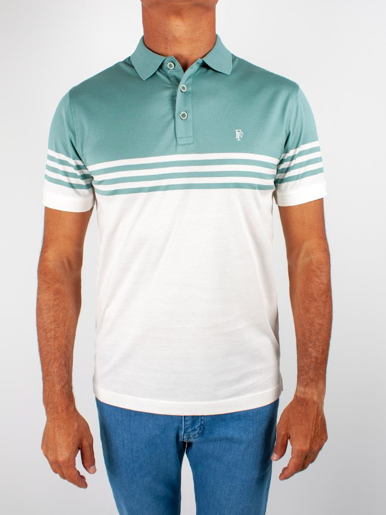 Regular Fit Merserize %100 Pamuk Desenli Mint Polo Yaka Tişört