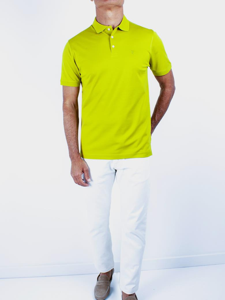 Regular Fit Merserize %100 Pamuk Fıstık Yeşili Polo Yaka Tişört