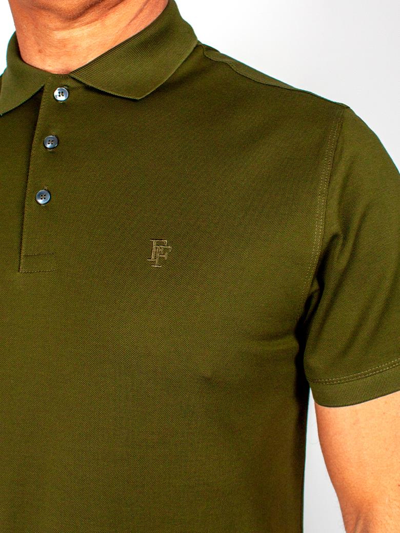 Regular Fit Merserize %100 Pamuk Haki Polo Yaka Tişört