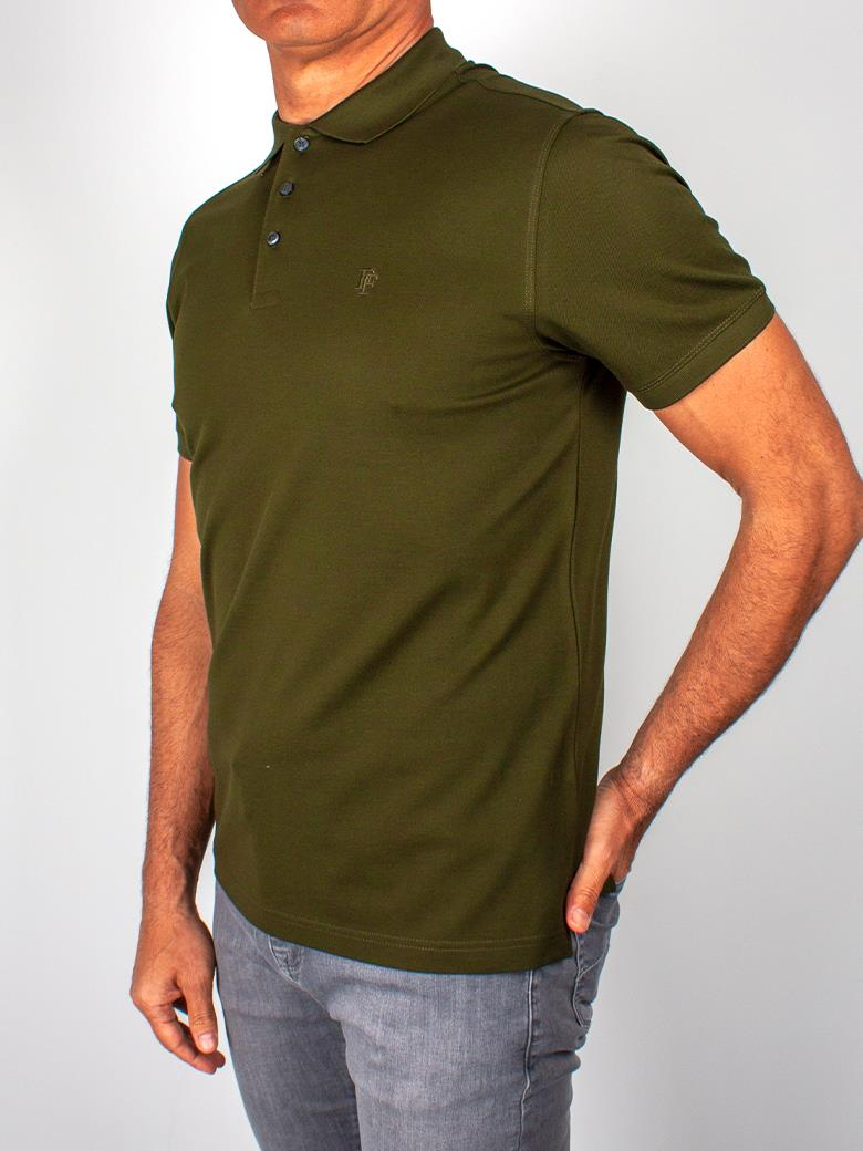 Regular Fit Merserize %100 Pamuk Haki Polo Yaka Tişört