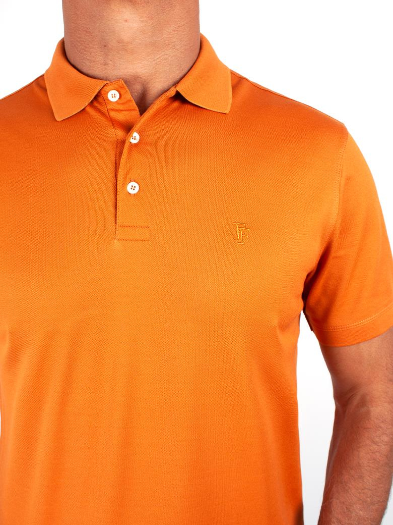 Regular Fit Merserize %100 Pamuk Hardal Polo Yaka Tişört